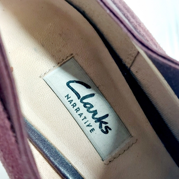 Clarks Kendra Purple Suede Mix Closed-Toe Pumps A418 - Picture 11 of 14